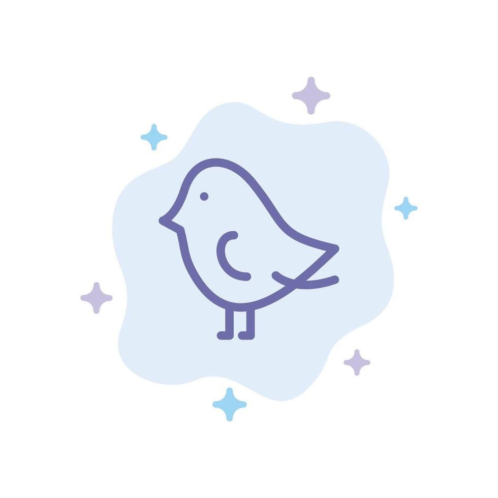 Bird Easter Nature Blue Icon on Abstract Cloud Background vector