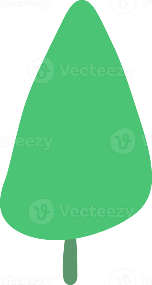 Cute green tree Illustration for design element for natural theme png