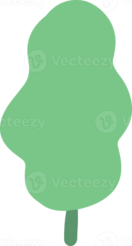 Cute green tree Illustration for design element for natural theme png