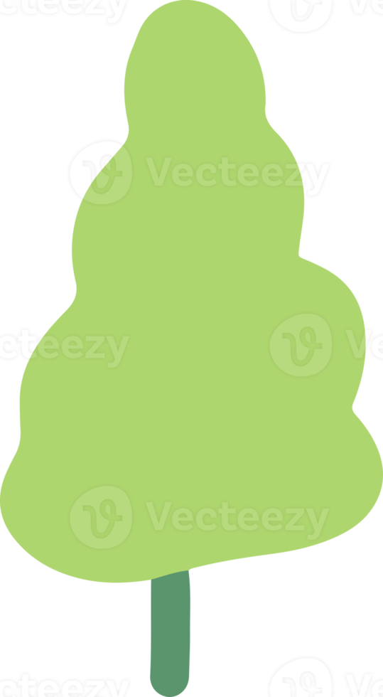 Cute green tree Illustration for design element for natural theme png