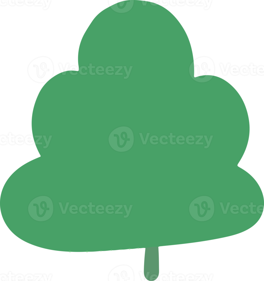 Cute green tree Illustration for design element for natural theme png