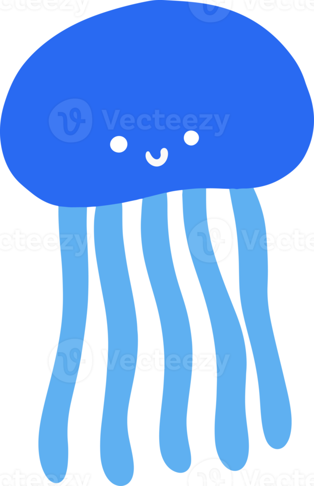 Cute jellyfish Illustration for design element png