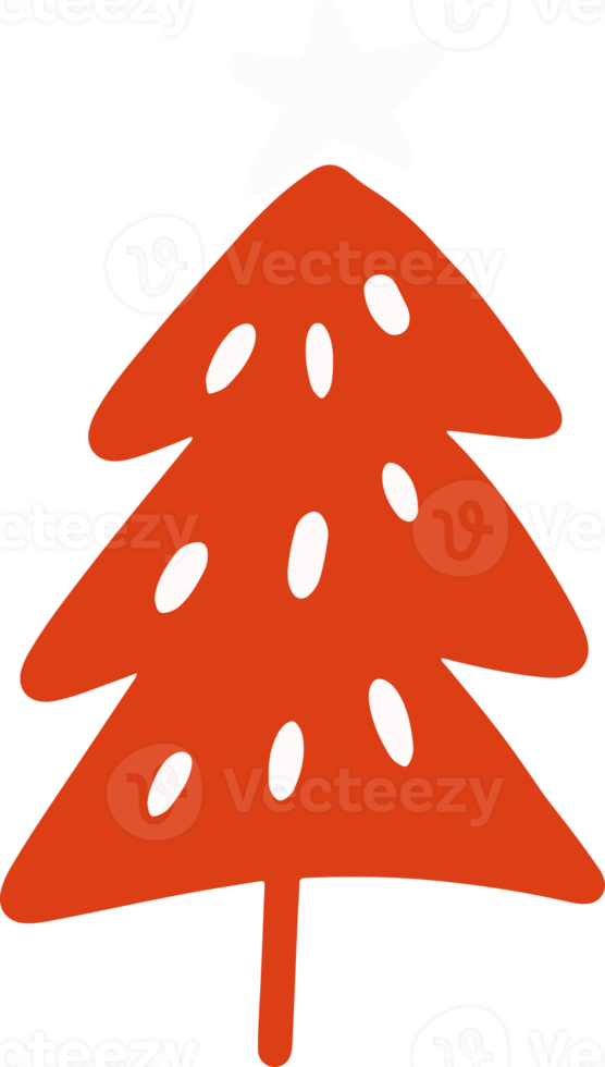 Cute Christmas tree Illustration for design element. Christmas and winter ornaments png
