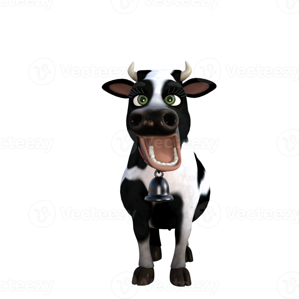 cute cow 3d rendering png