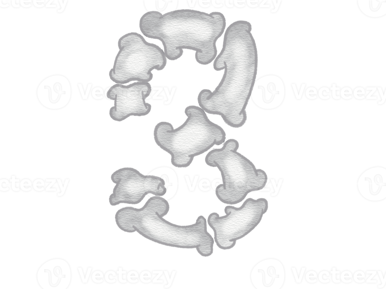 Number counting in watercolor for Halloween png