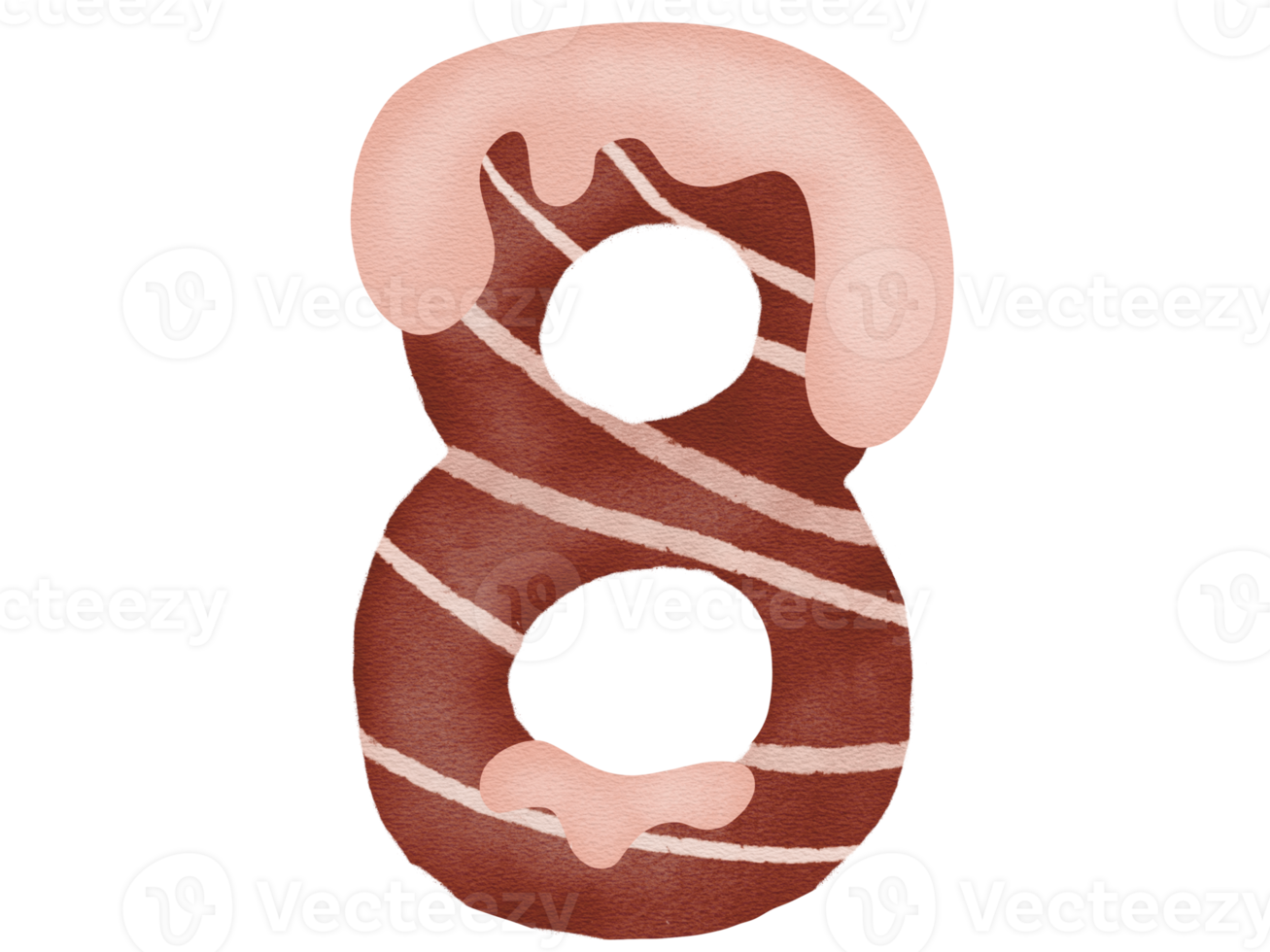 cioccolato numero nel acquerello png