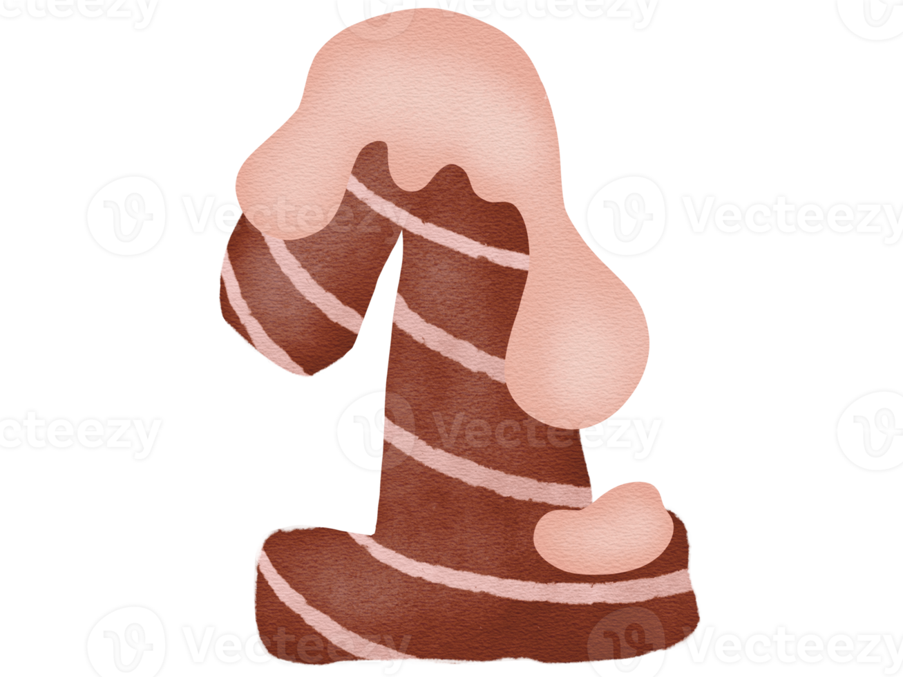 Chocolate Number in Watercolor png