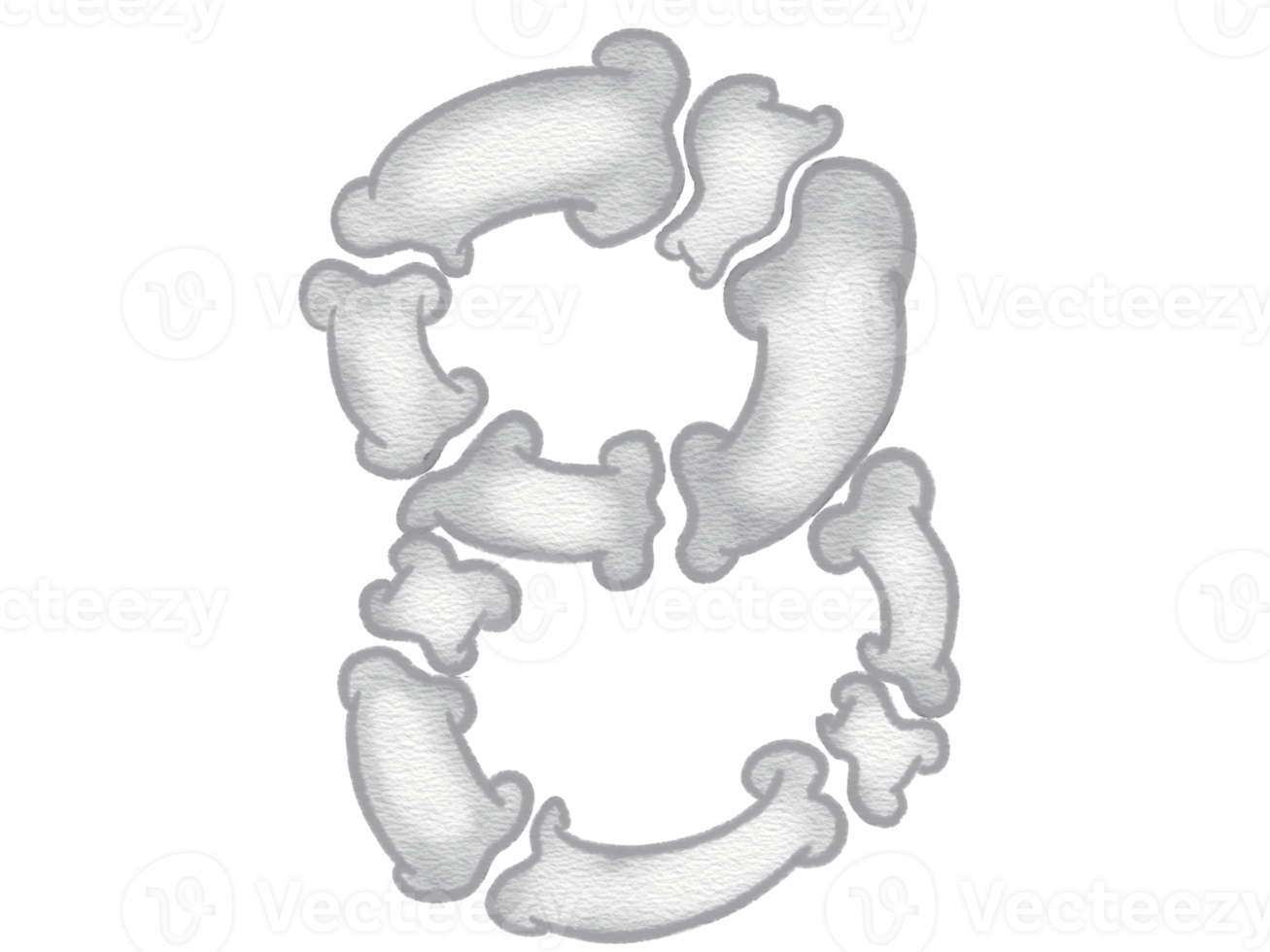 Number counting in watercolor for Halloween png