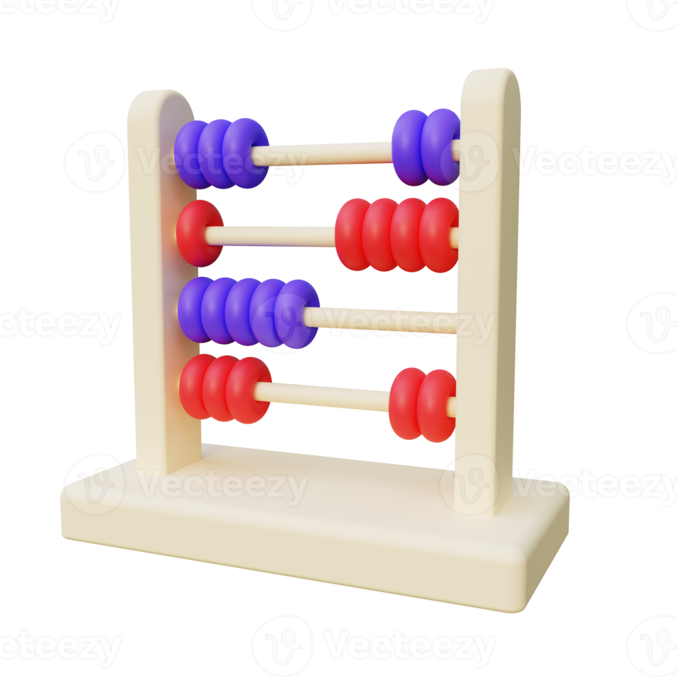 Ilustración de calculadora de ábaco 3d png