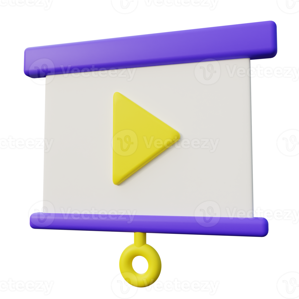 3D Video Presentation Illustration png