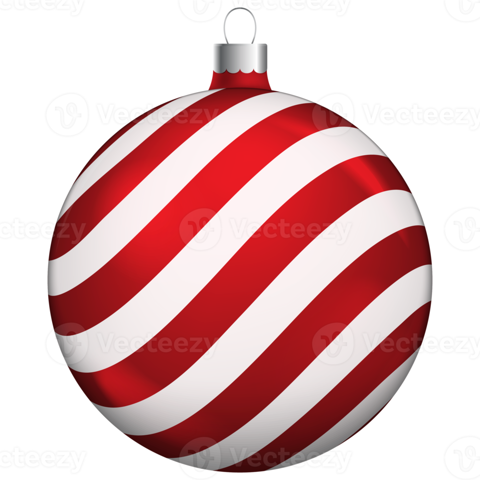 Red christmas balls object for decoration. png