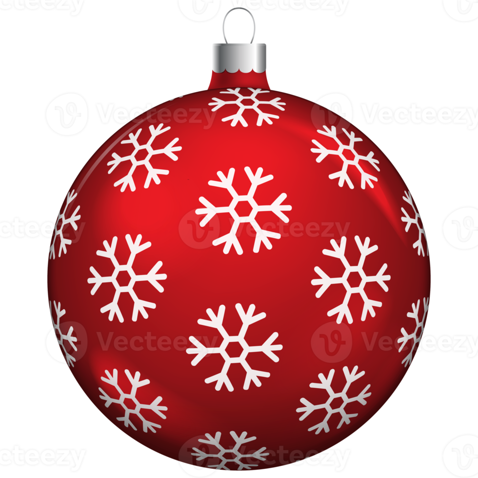 Red christmas balls object for decoration. png