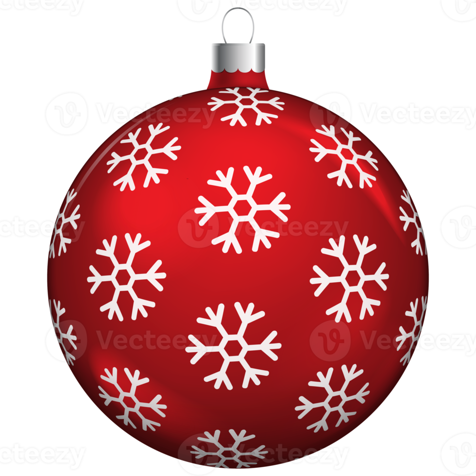 Red christmas balls object for decoration. png