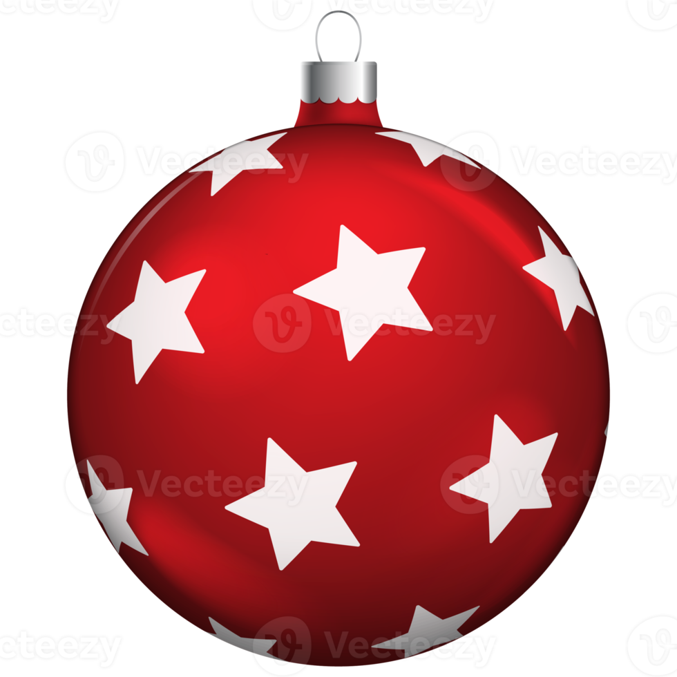 Red christmas balls object for decoration. png