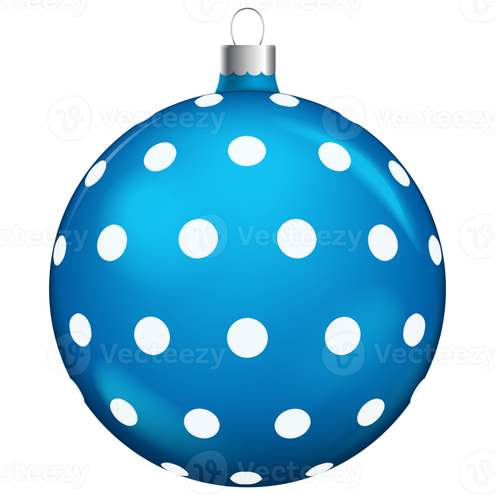 Blue christmas balls decoration isolated on white background. png