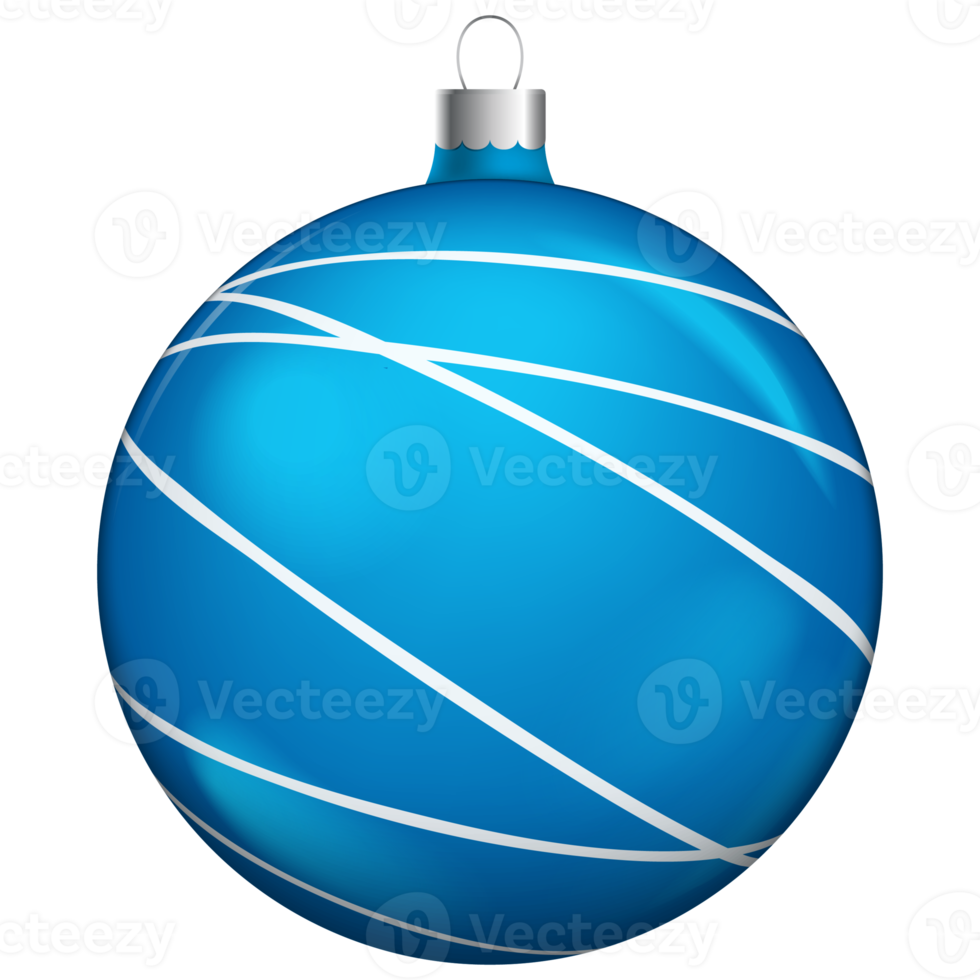 Blue christmas balls decoration isolated on white background. png