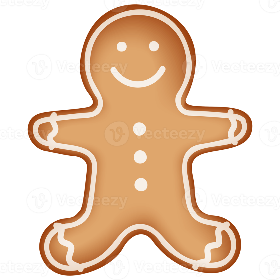 Christmas gingerbread cookies set isolated on white background. png