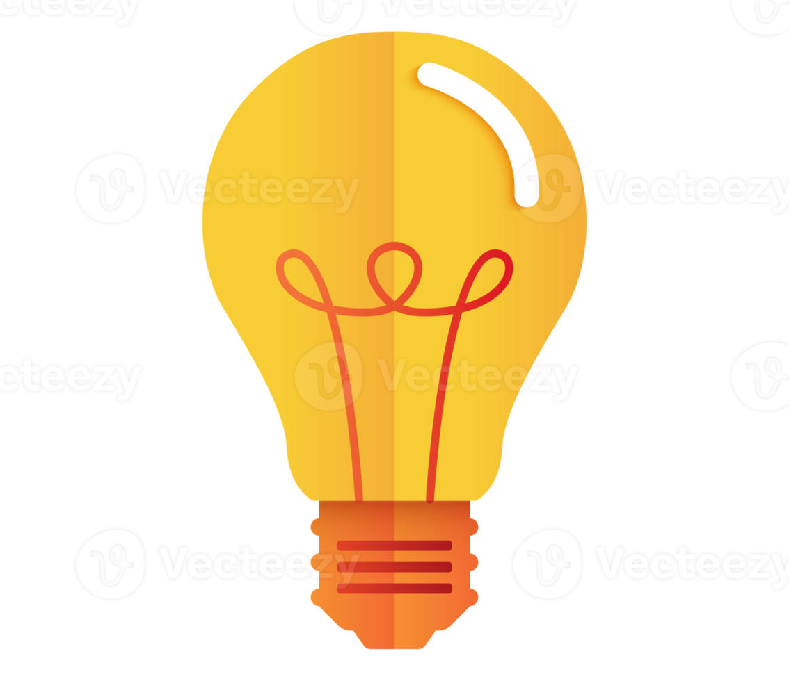 light bulb icon symbol. Back to school object set in paper art item. png