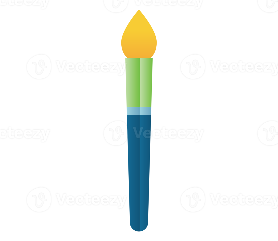paintbrush icon symbol. Back to school object set in paper art item. png