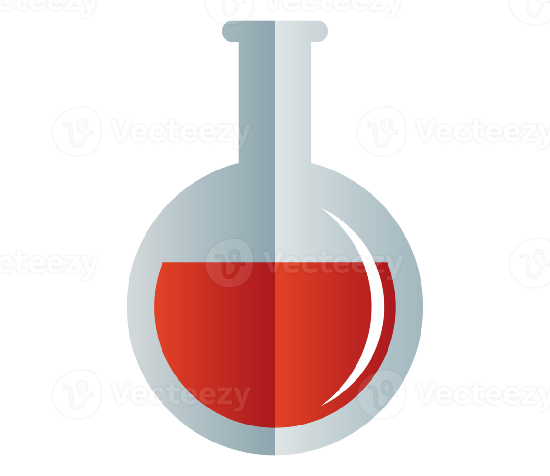 Test tube icon symbol. Back to school object set in paper art item. png