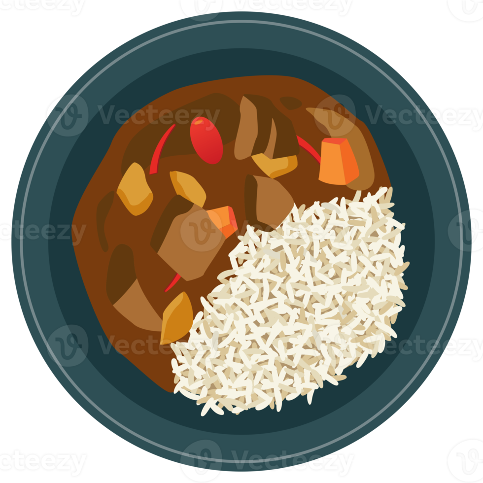 Curry rice japanese food. png