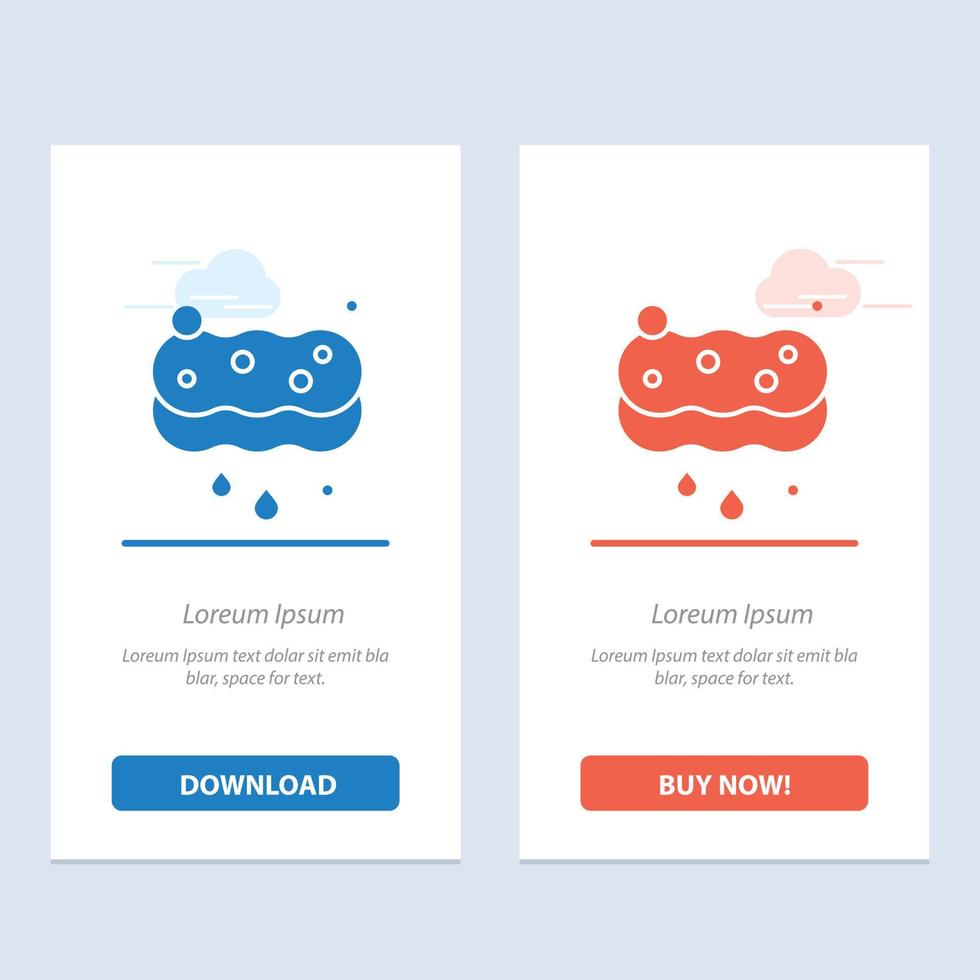 Clean Cleaning Sponge Wash  Blue and Red Download and Buy Now web Widget Card Template vector