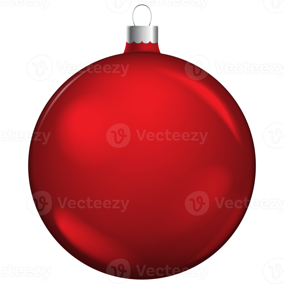 Red christmas balls object for decoration. png