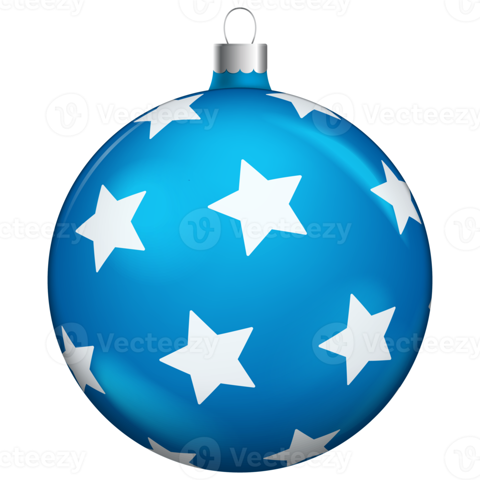 decoração de bolas de natal azul isolada no fundo branco. png