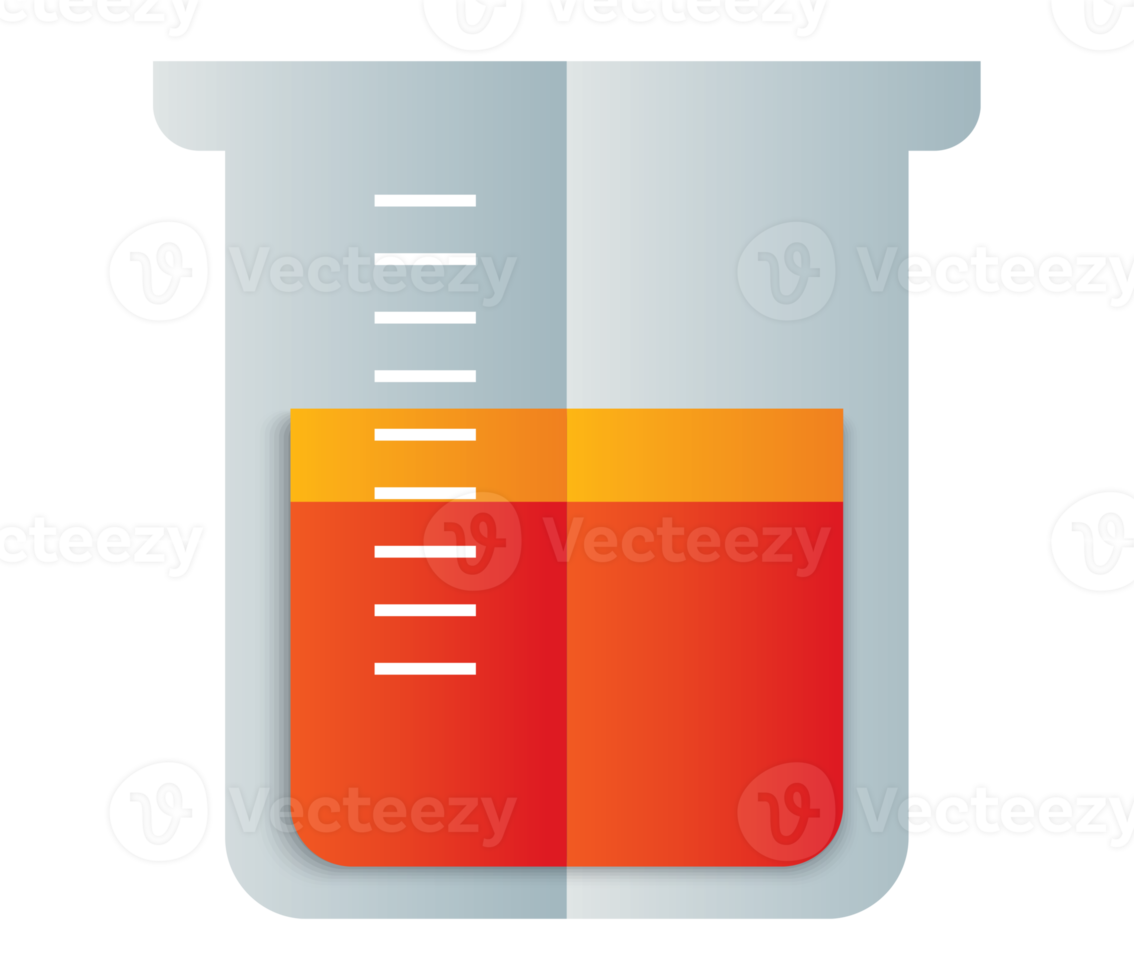 Test tube icon symbol. Back to school object set in paper art item. png