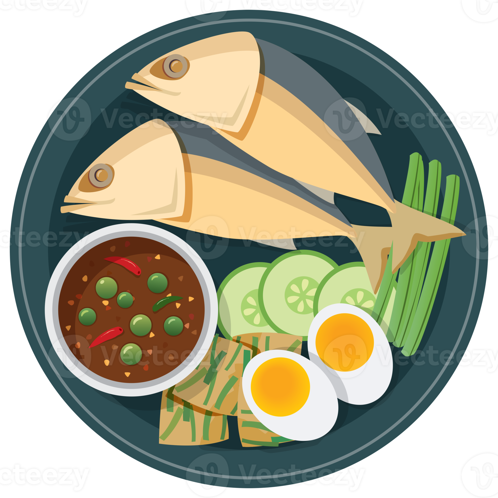 Chili paste with fried mackerel thai food. 13169191 PNG