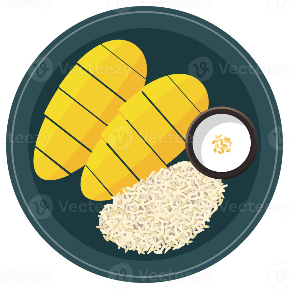 Thailändisches Essen mit Mango-Klebreis. png