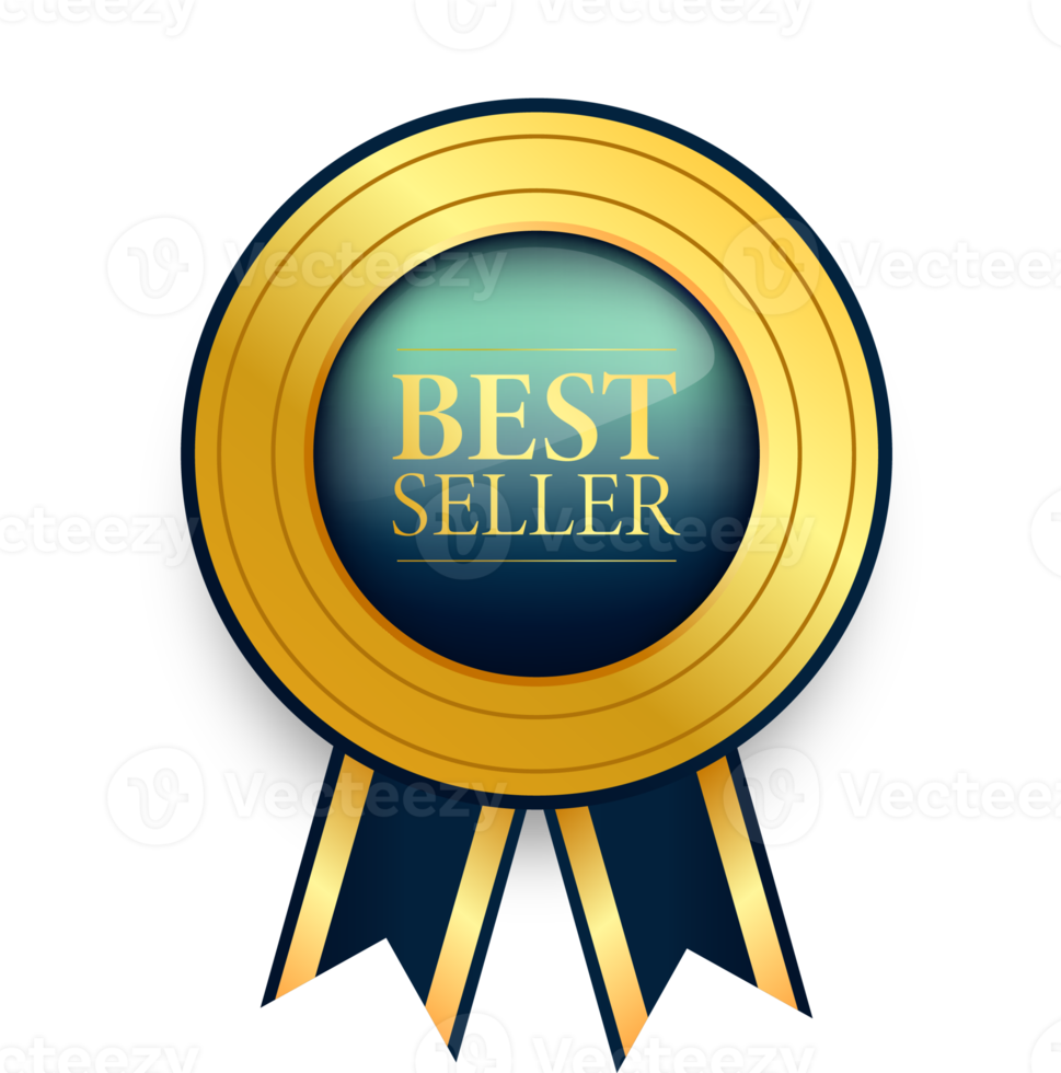 Best seller realistic gold labels and badges with ribbon. png