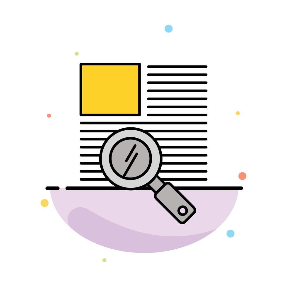 Line Text Zoom Reading Abstract Flat Color Icon Template vector