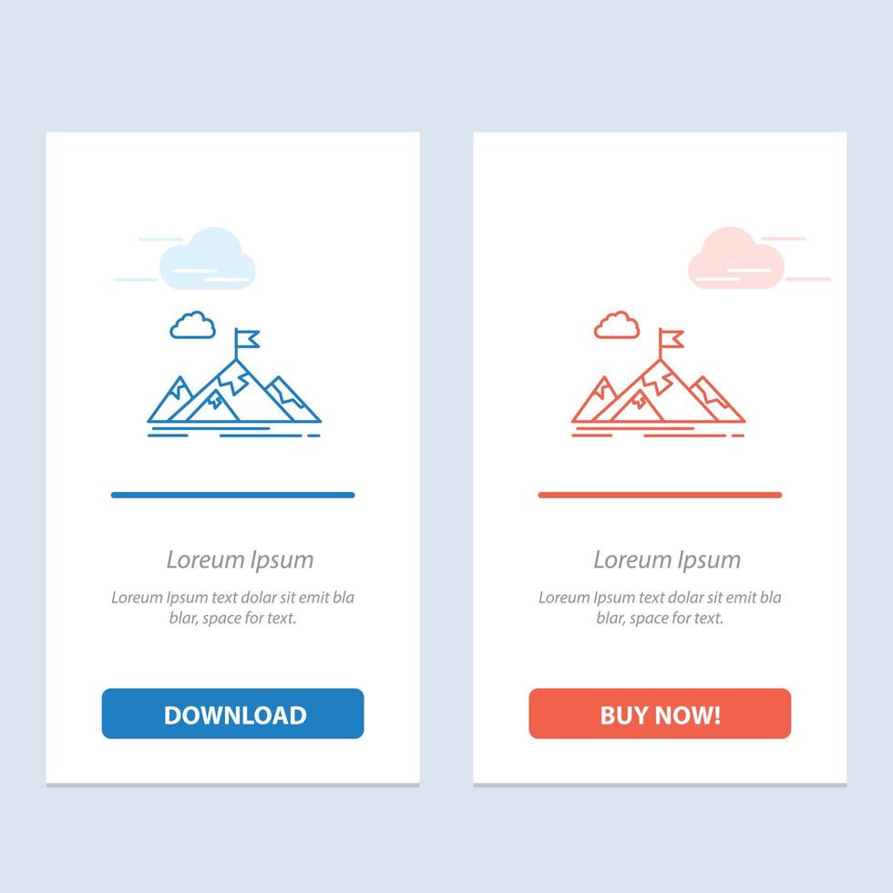 logro objetivo negocio objetivo misión montañas objetivo azul y rojo descargar y comprar ahora web widget vector