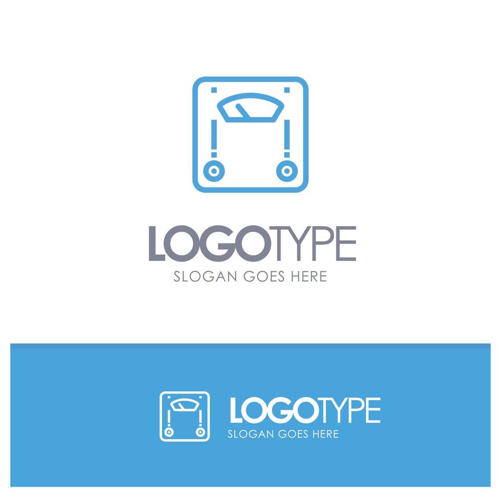 Machine Scale Weighing Weight Blue Logo Line Style vector