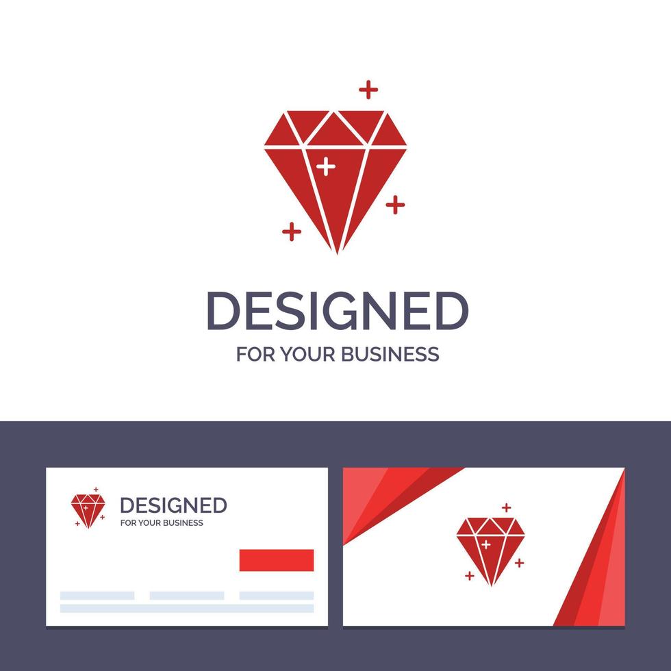 tarjeta de visita creativa y plantilla de logotipo ilustración de vector de premio de éxito de cristal de diamante