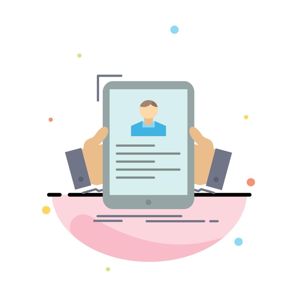 currículum empleado contratación hr perfil color plano icono vector