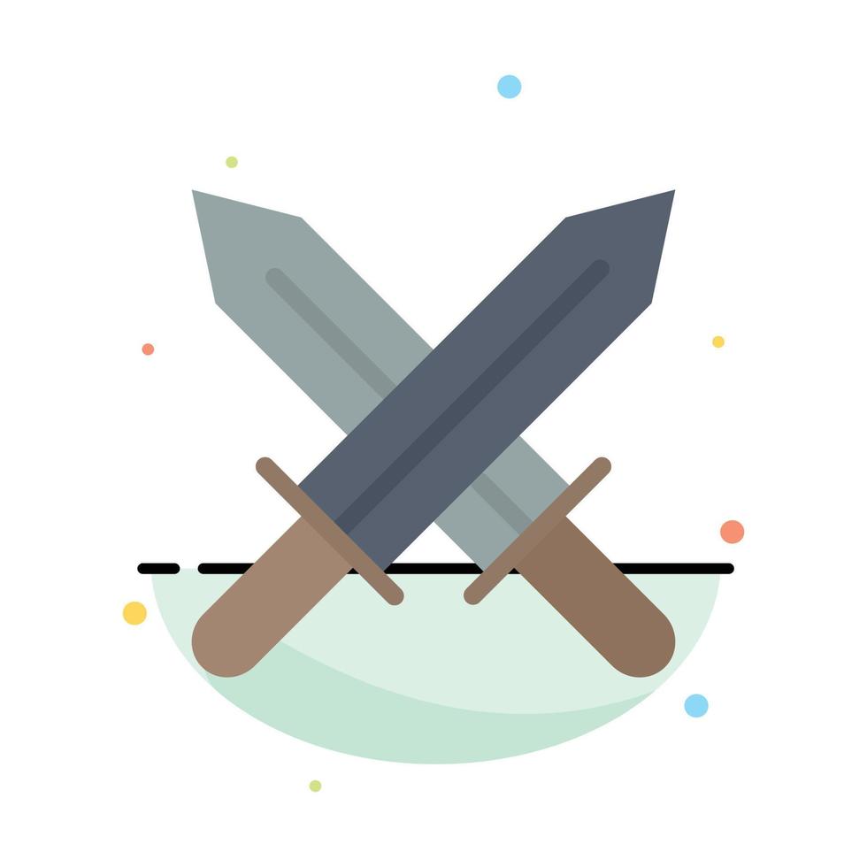 Sword Ireland Swords Abstract Flat Color Icon Template vector