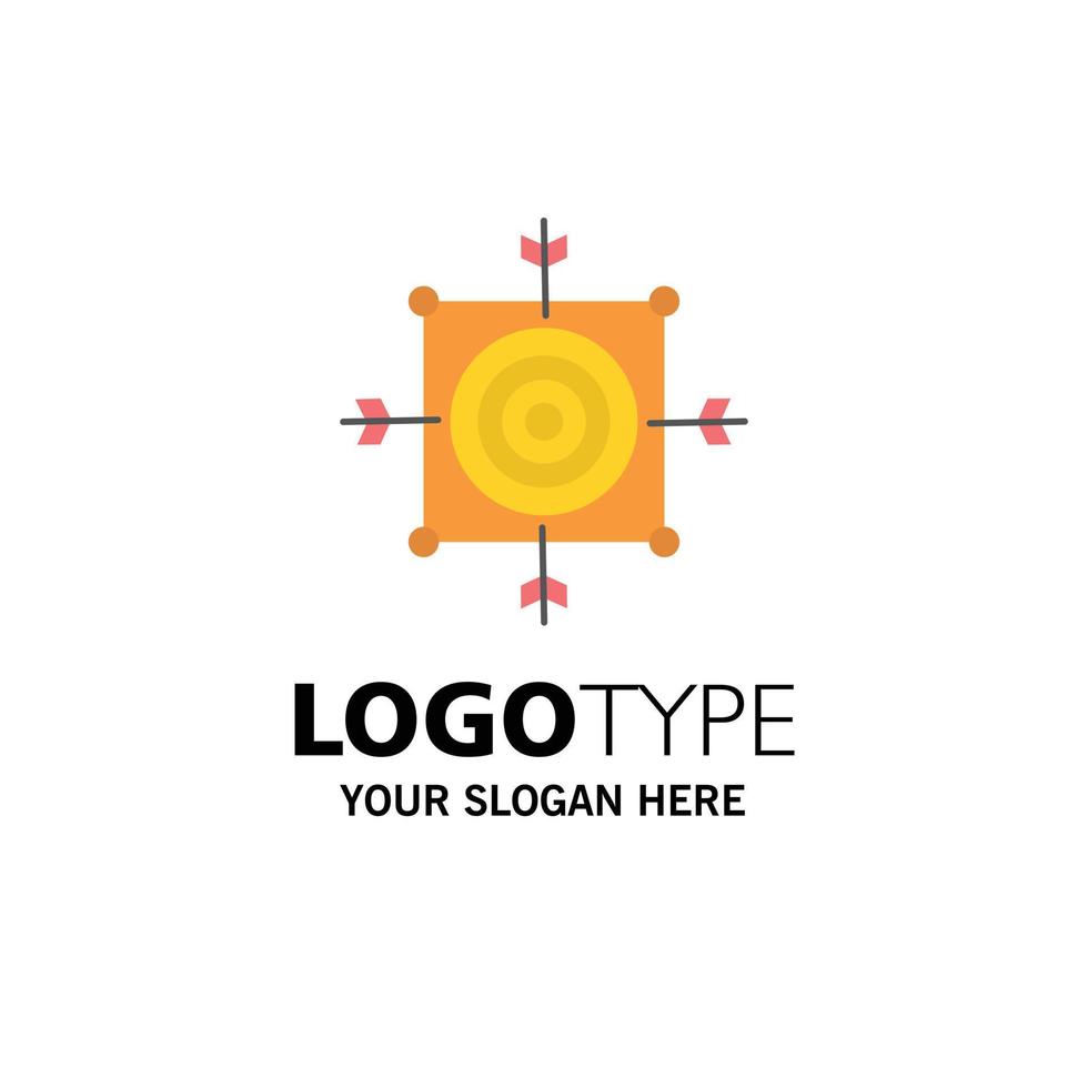 tablero de enfoque dardo flecha objetivo empresa logotipo plantilla color plano vector
