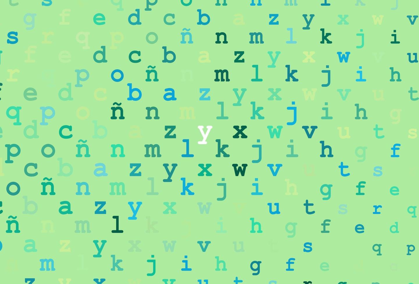 Light green, yellow vector cover with english symbols.