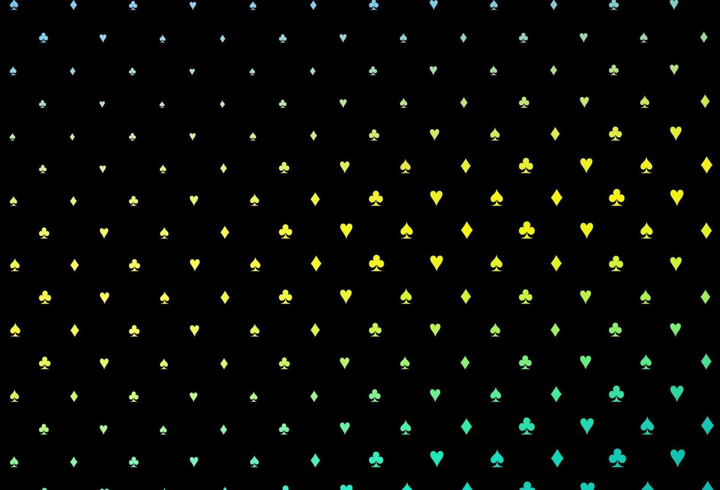 Fondo de vector verde oscuro, amarillo con signos de tarjetas.