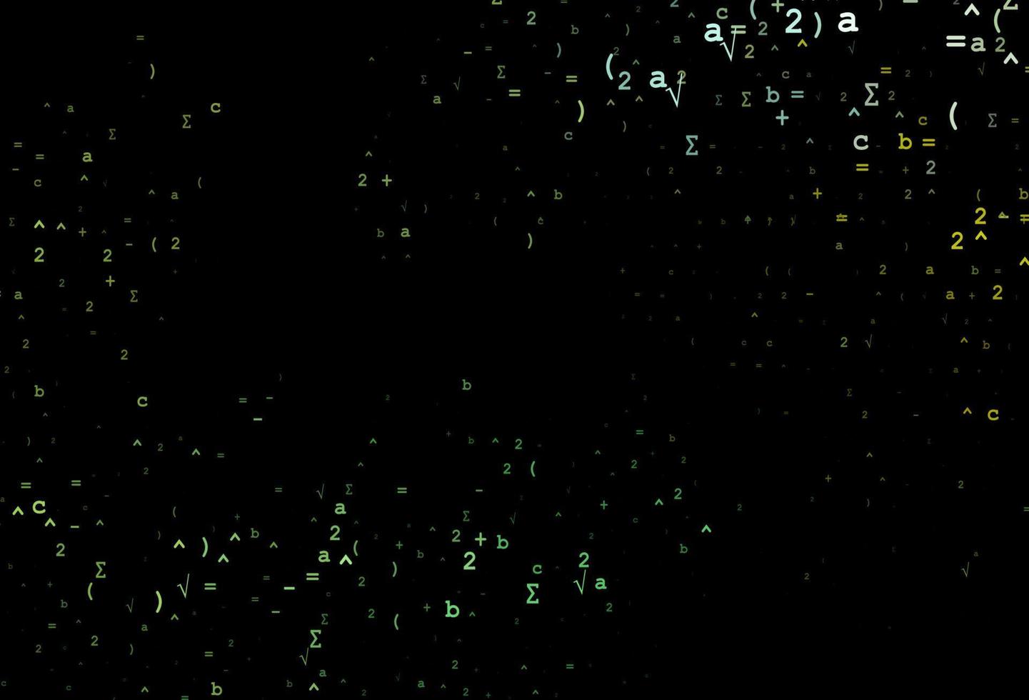 Dark Green, Yellow vector pattern with arithmetic signs.