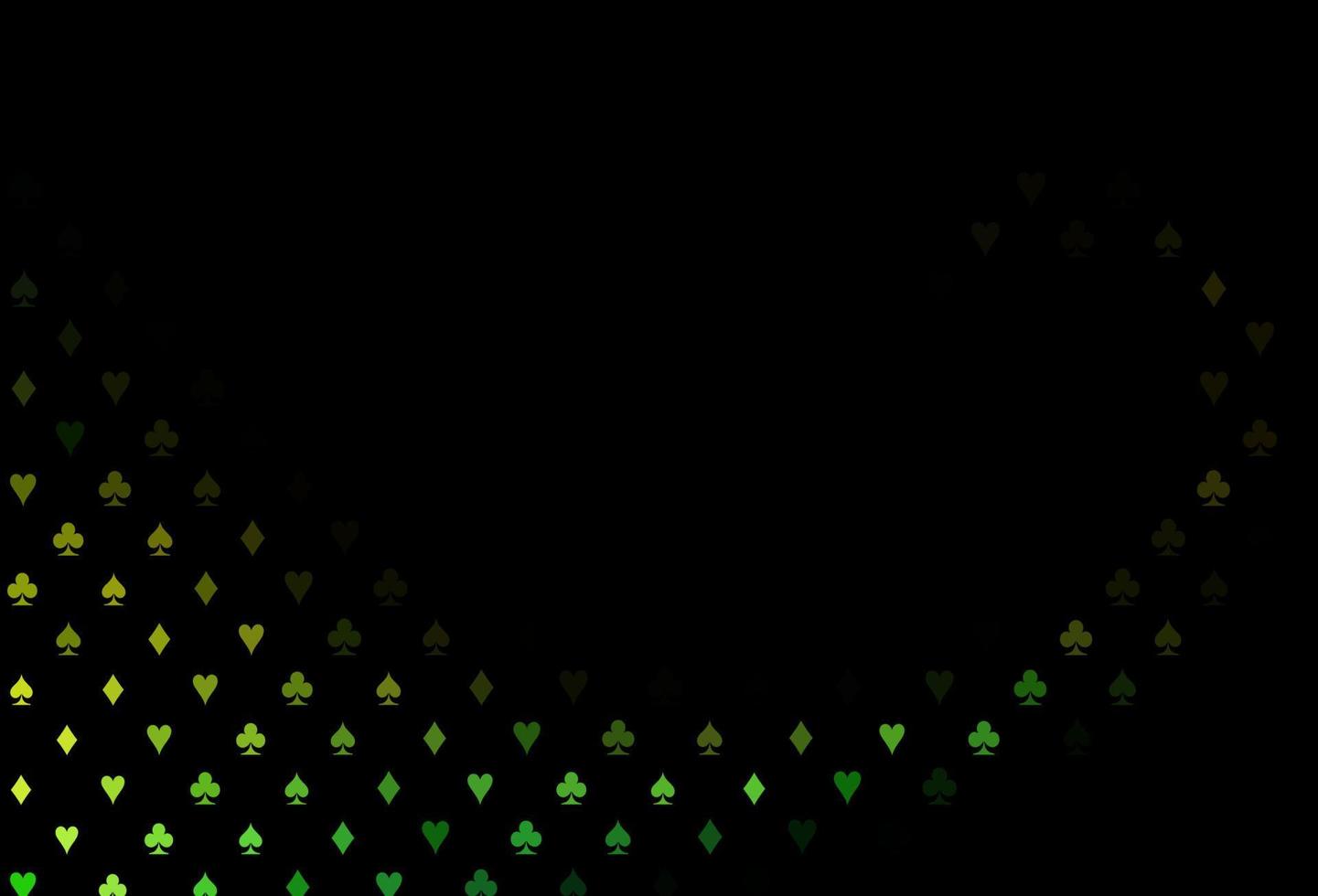 Fondo de vector verde oscuro, amarillo con signos de tarjetas.