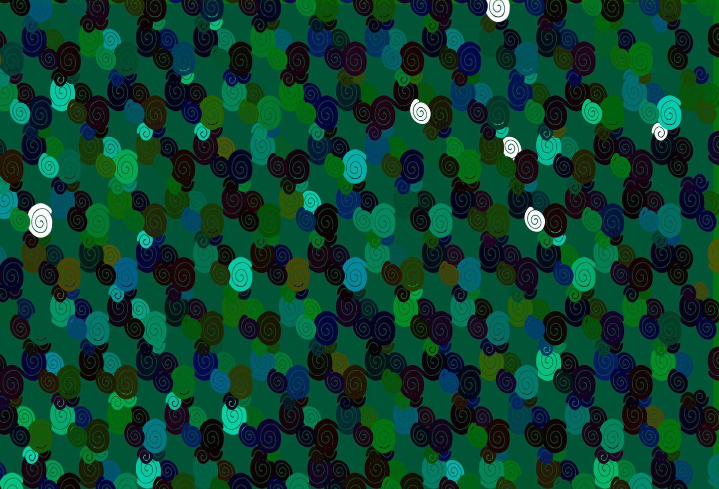 Light Multicolor, Rainbow vector pattern with curved circles.