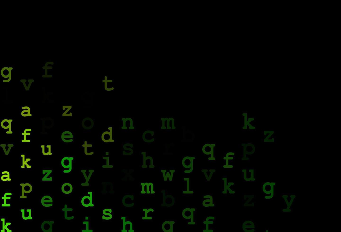 patrón de vector verde oscuro, amarillo con símbolos abc.