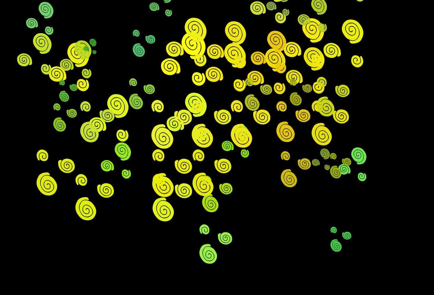 plantilla de vector verde oscuro, amarillo con líneas, óvalos.