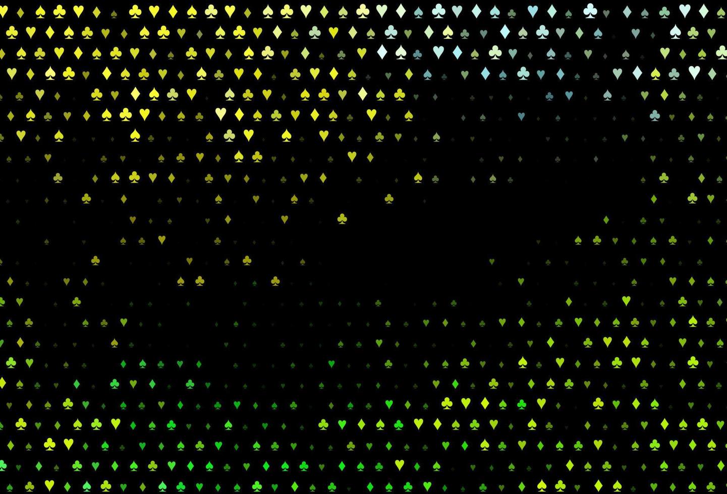 Fondo de vector verde oscuro, amarillo con signos de tarjetas.