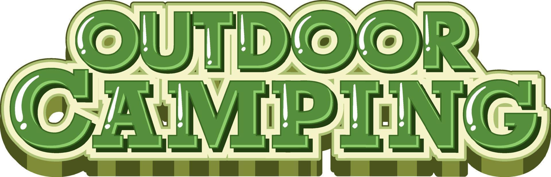 Text design for word outdoor camping vector