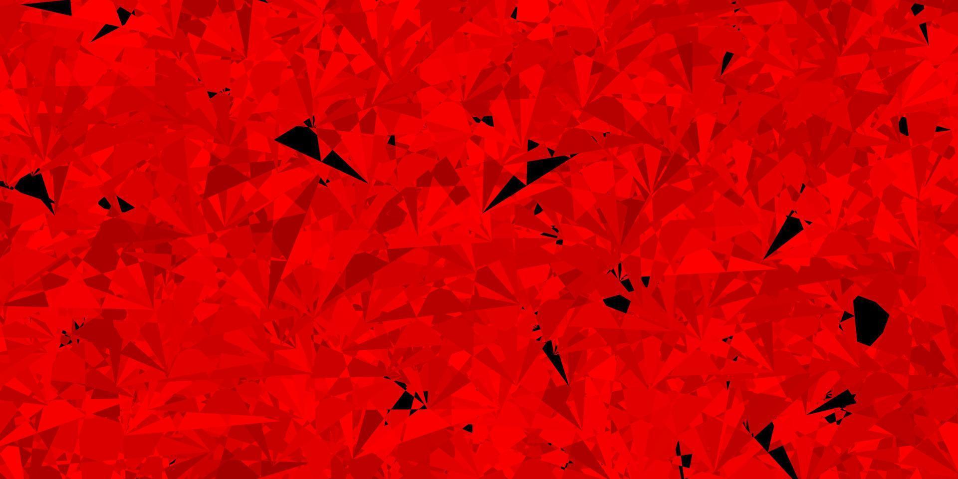 Dark Red vector background with triangles.