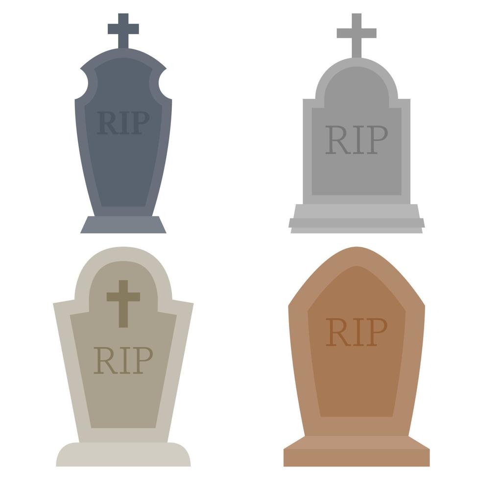 Set of Tombstone isolated on white background vector